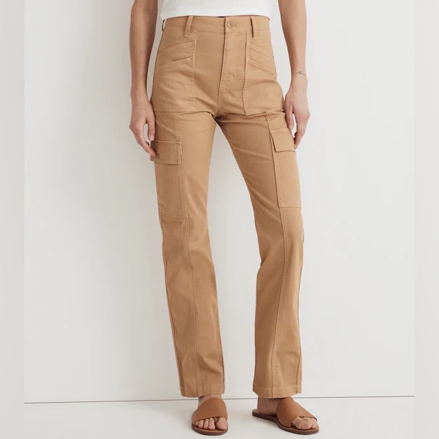 Nwt Sz 31 Madewell Tan Dune Garment-Dyed '90s Straight Leg Cargo Pant